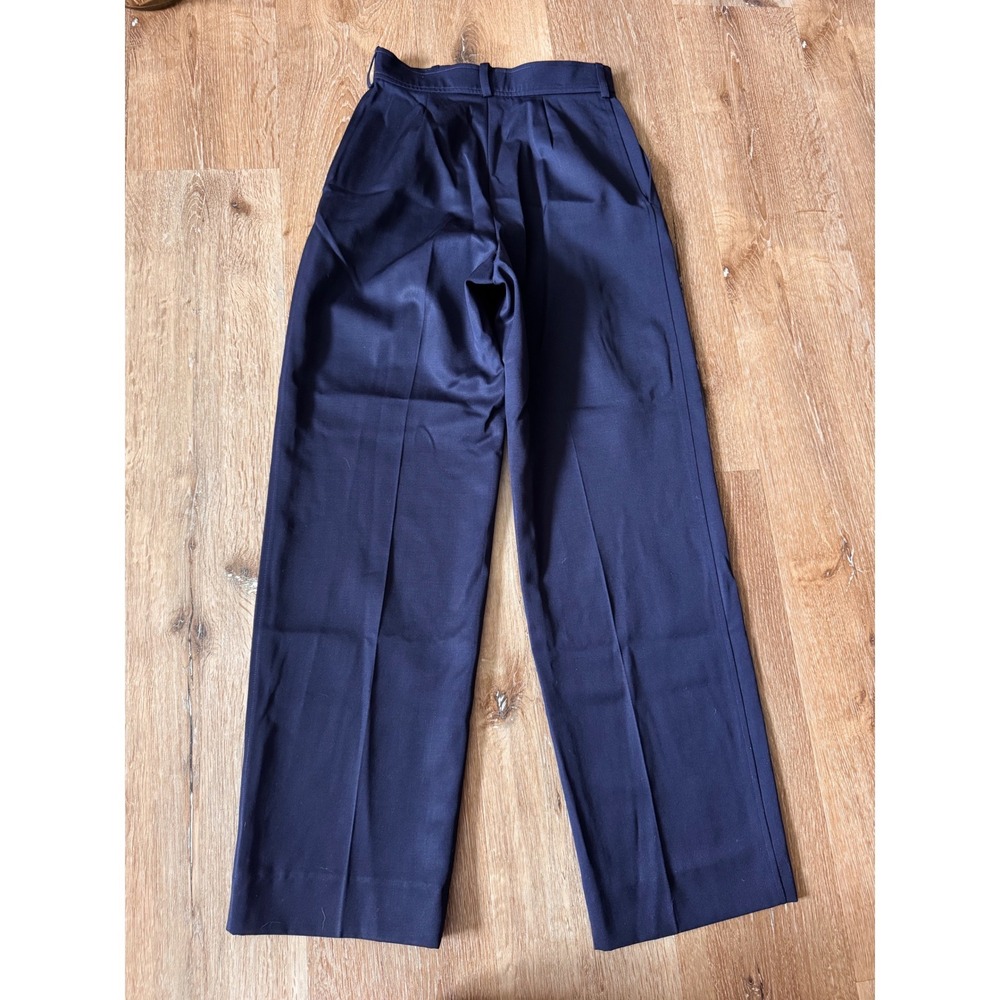 Yves Saint‎ Laurent Navy Blue Pleated High Waist Wool Trousers Size 36 - Picture 3 of 7